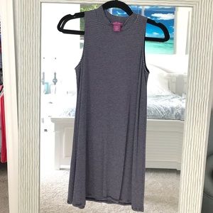 Aqua striped navy/white dress